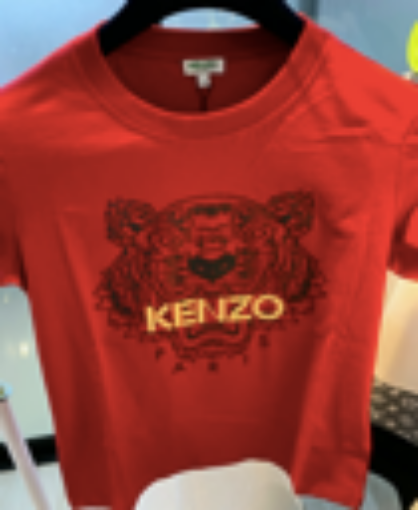 Picture of LADIES KENZO RED TIGER TSHIRT - YELLOW LOGO