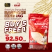 Picture of [BUY 5 FREE 1] Suria Premium Parboiled Basmathi King 1kg